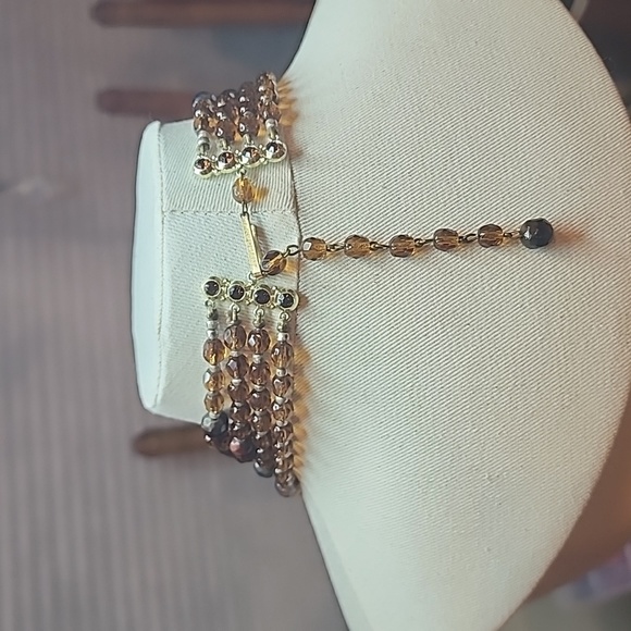 Vintage W. GERMANY 4 Strand Glass Bead Necklace - Picture 8 of 8